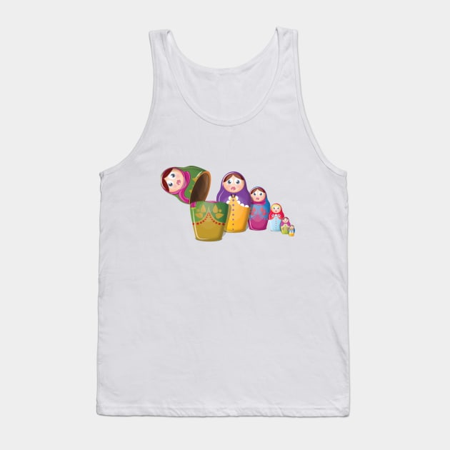 Wooden Russian Dolls Tank Top by nickemporium1